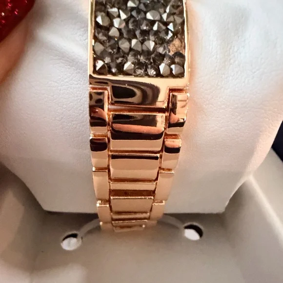 Bob Mackie Rose Gold and Black Women's Watch - Picture 4 of 6